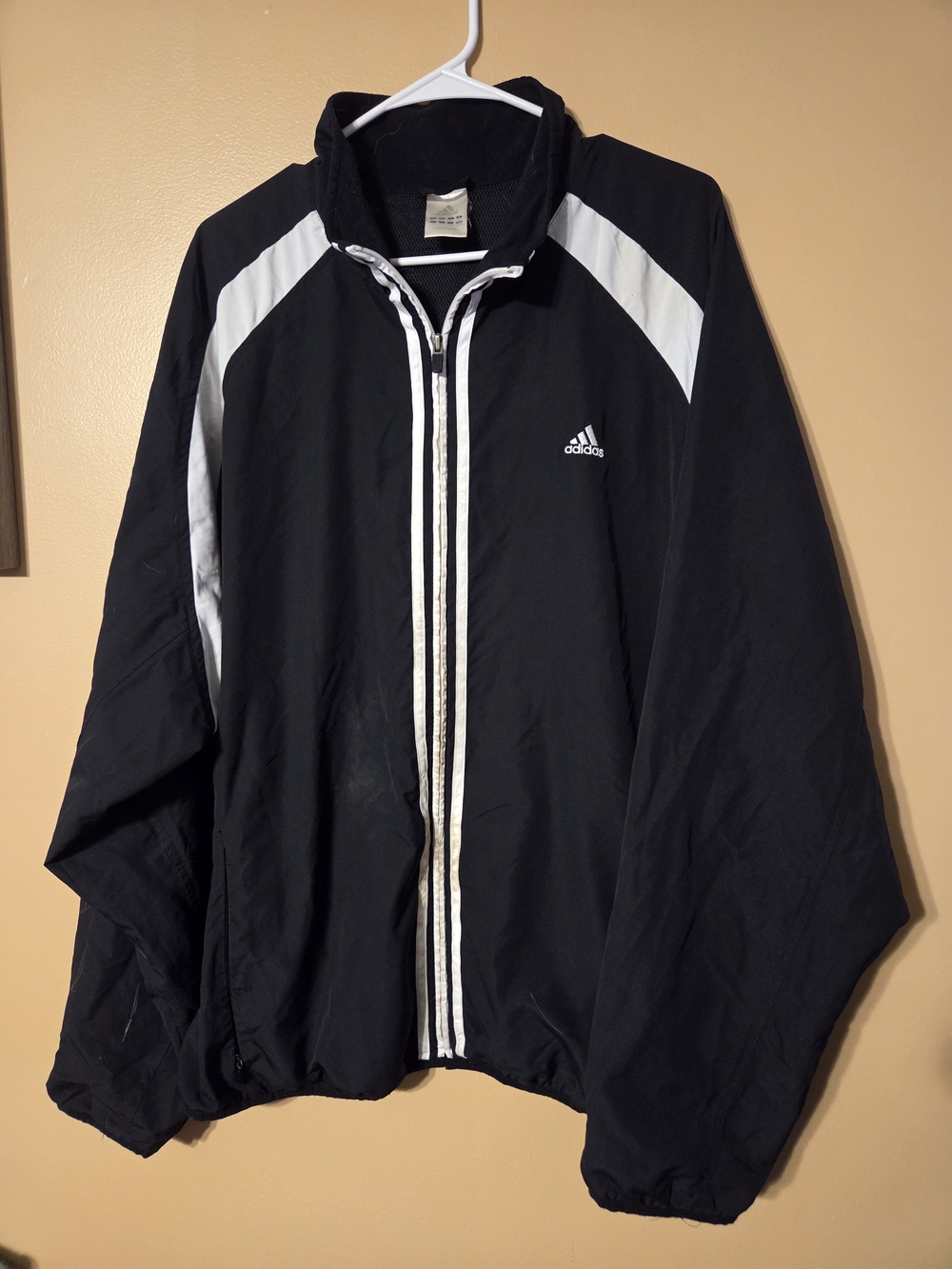 Adidas Black and White Windbreaker Jacket